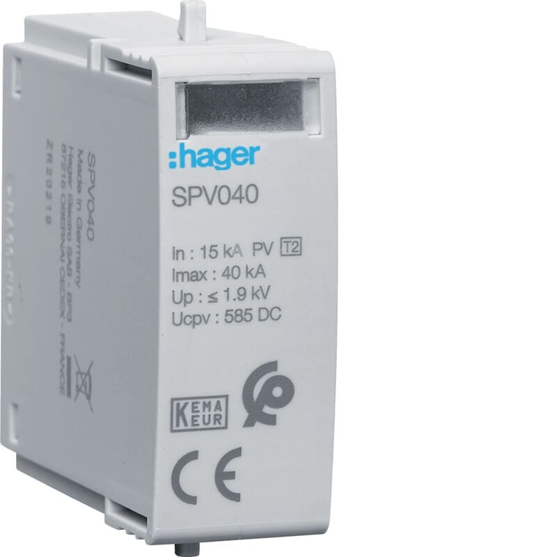 HAGER - Ylijännitesuojapatruuna - SPV040 suoj. SPV340