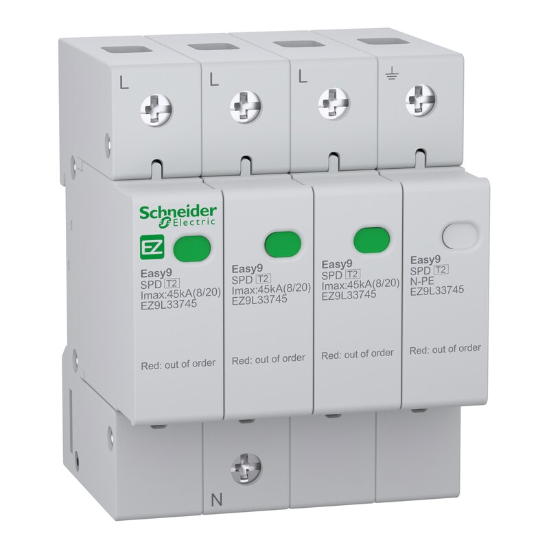 SCHNEIDER ELECTRIC - Ylijännitesuoja kiinteistö - Easy9 SPD T2 3P-N 45kA