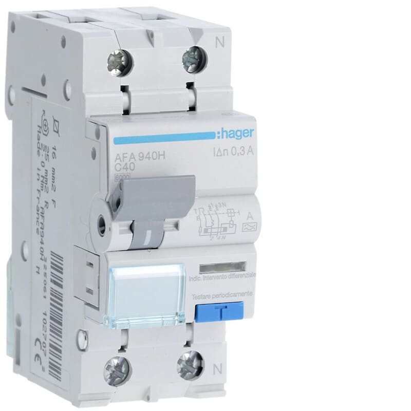 HAGER - Vikavirtajohdonsuoja - AFA990G 300mA A/2x40A C-käy