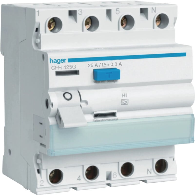 HAGER - Vikavirtasuojakytkin HI - CFH425G 4x25A 300mA A-tyyppi