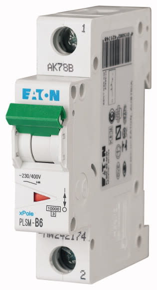 EATON - Johdonsuojakatkaisija 6A 10kA - PLSM-D6 10kA 1-n. D 6A