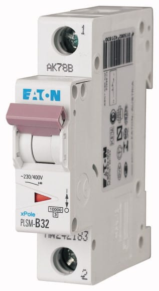 EATON - Johdonsuojakatkaisija 32A 10kA - PLSM-D32 10kA 1-n. D 32A