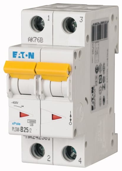 EATON - Johdonsuojakatkaisija 25A 10kA - PLSM-B25/2 10kA 2-n B 25A