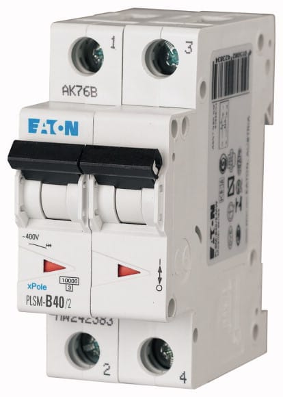 EATON - Johdonsuojakatkaisija 40A 10kA - PLSM-B40/2 10kA 2-n B 40A