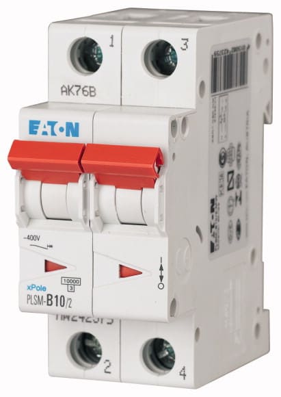 EATON - Johdonsuojakatkaisija 10A 10kA - PLSM-C10/2 10kA 2-n C 10A