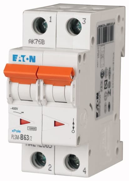 EATON - Johdonsuojakatkaisija 63A 10kA - PLSM-C63/2 10kA 2-n C 63A