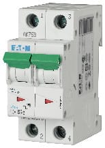 EATON - Johdonsuojakatkaisija 6A 10kA - PLSM-D6/2 10kA 2-n D 6A