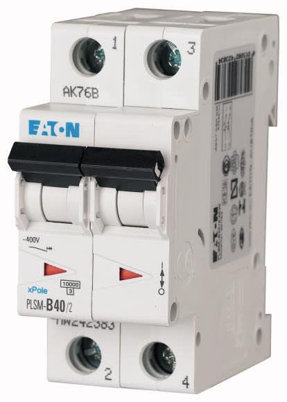 EATON - Johdonsuojakatkaisija 40A 10kA - PLSM-D40/2 10kA 2-n D 40A