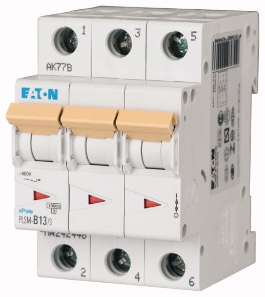 EATON - Johdonsuojakatkaisija 13A 10kA - PLSM-B13/3 10kA 3-n B 13A
