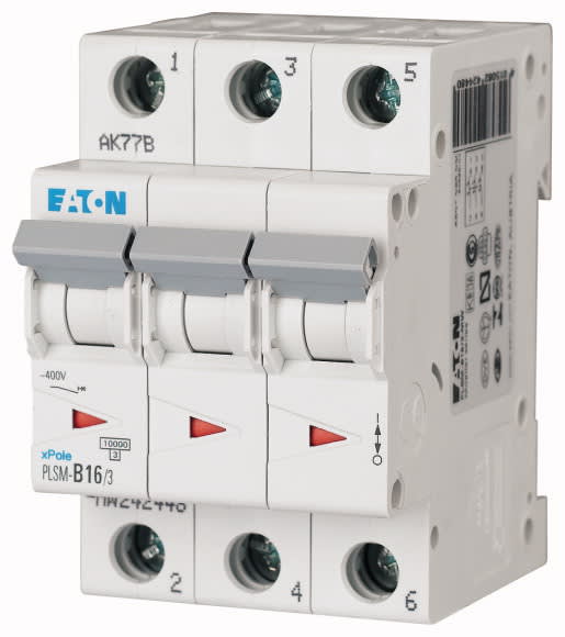EATON - Johdonsuojakatkaisija 16A 10kA - PLSM-B16/3 10kA 3-n B 16A