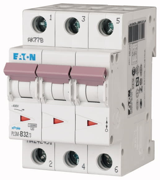 EATON - Johdonsuojakatkaisija 32A 10kA - PLSM-B32/3 10kA 3-n B 32A