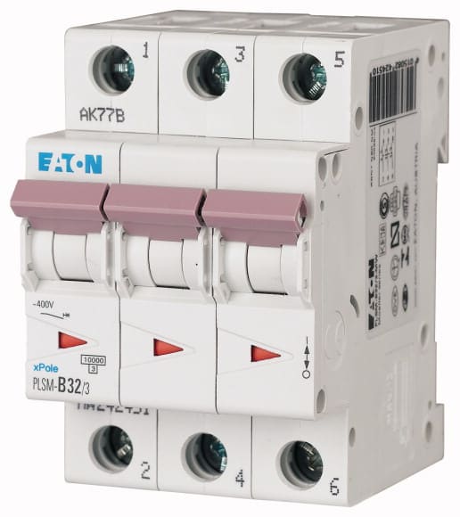 EATON - Johdonsuojakatkaisija 32A 10kA - PLSM-B32/3 10kA 3-n B 32A
