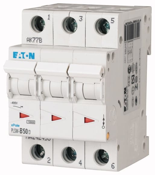 EATON - Johdonsuojakatkaisija 50A 10kA - PLSM-B50/3 10kA 3-n B 50A
