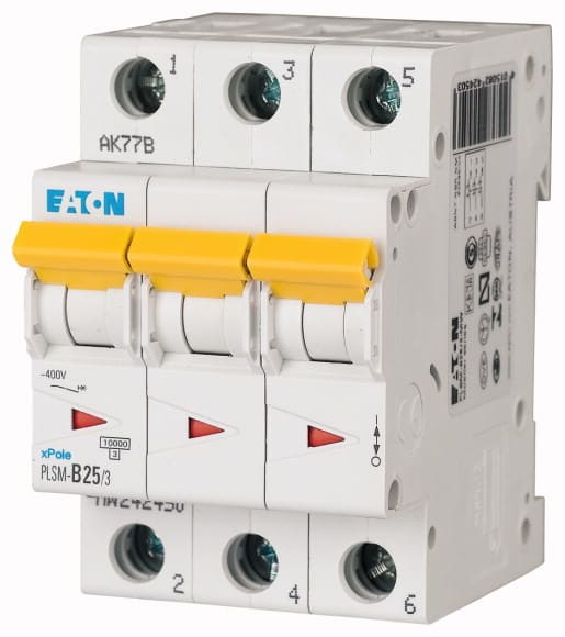 EATON - Johdonsuojakatkaisija 25A 10kA - PLSM-C25/3 10kA 3-n C 25A