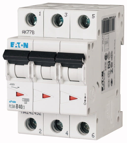 EATON - Johdonsuojakatkaisija 40A 10kA - PLSM-C40/3 10kA 3-n C 40A