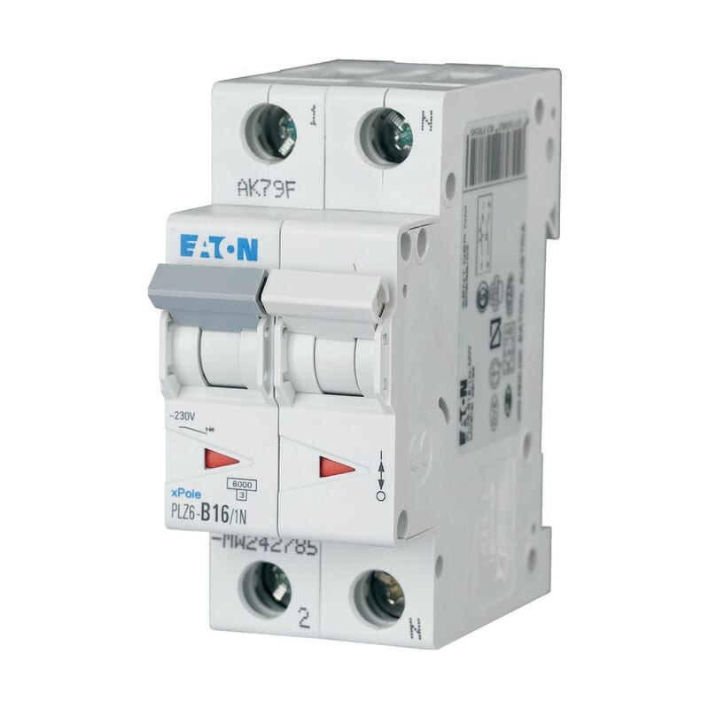 EATON - Johdonsuojakatkaisija - PLZ6-B16/1N-MW
