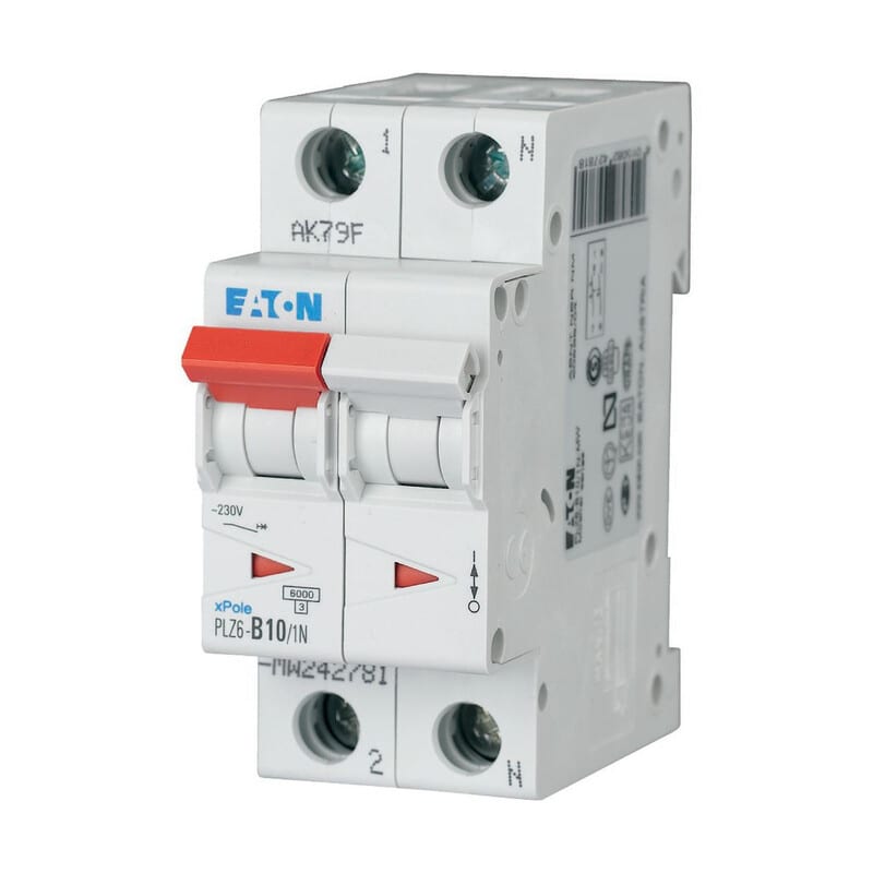 EATON - Johdonsuojakatkaisija - PLZ6-C10/1N-MW