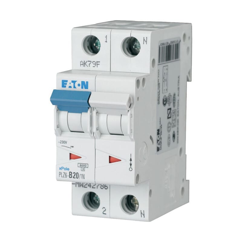 EATON - Johdonsuojakatkaisija - PLZ6-C20/1N-MW