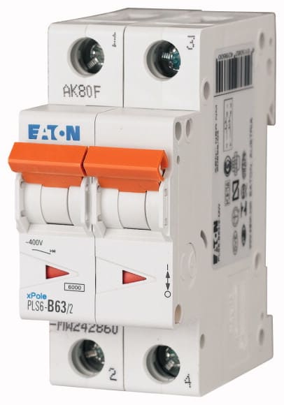 EATON - Johdonsuojakatkaisija 63A 6kA - PLS6-B63/2 6kA 2-n B 63A