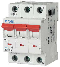 EATON - Johdonsuojakatkaisija 10A 6kA - PLS6-B10/3 6kA 3-n B 10A