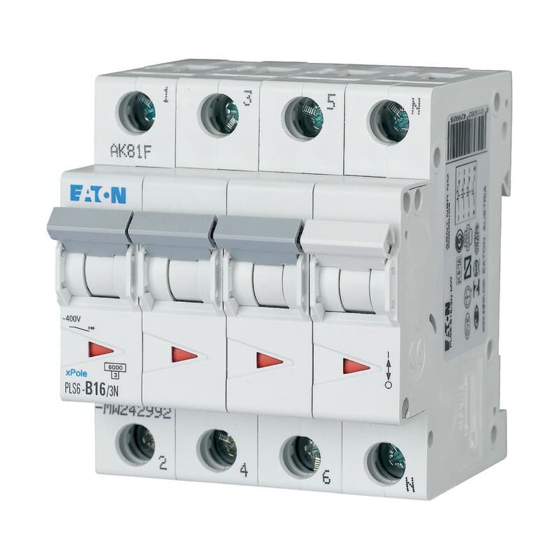 EATON - Johdonsuojakatkaisija - PLS6-B16/3N-MW