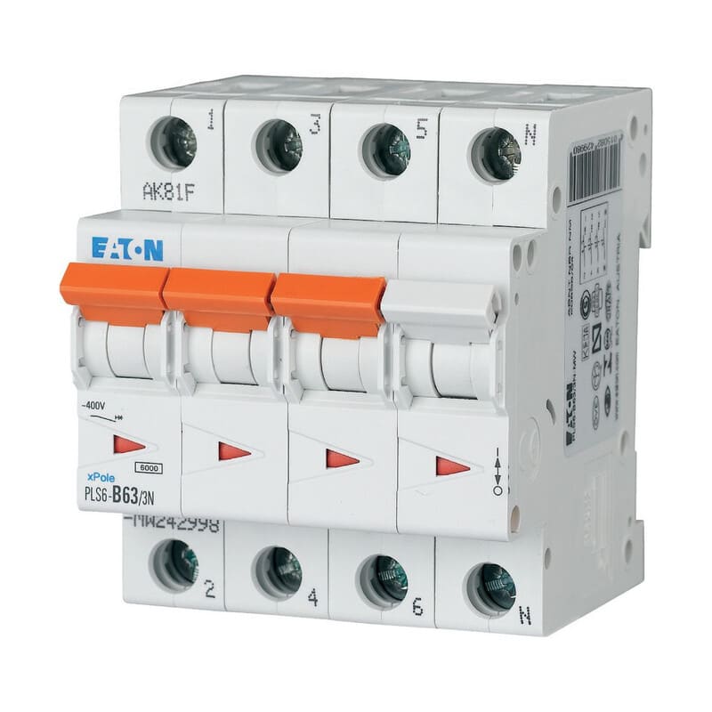 EATON - Johdonsuojakatkaisija - PLS6-B63/3N-MW