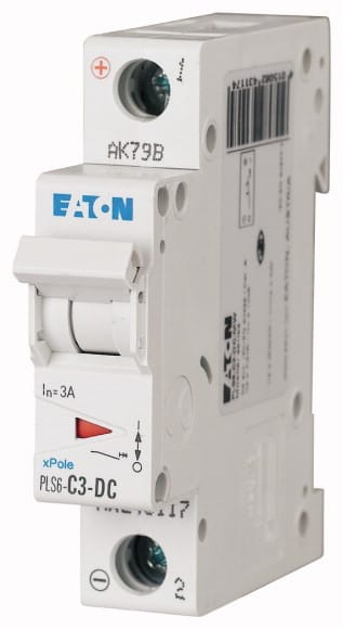 EATON - Johdonsuojakatkaisija 3A 6kA - PLS6-C3-DC 6kA DC 1-n C 3A