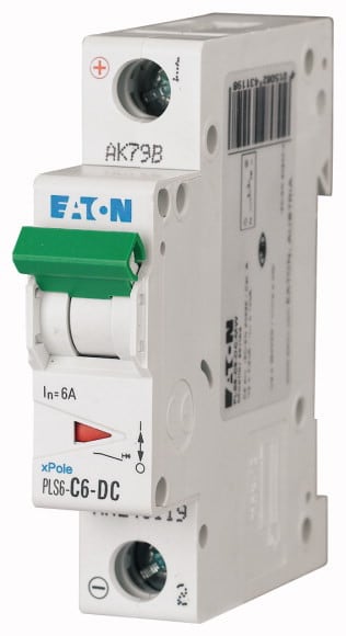 EATON - Johdonsuojakatkaisija 6A 6kA - PLS6-C6-DC 6kA DC 1-n C 6A