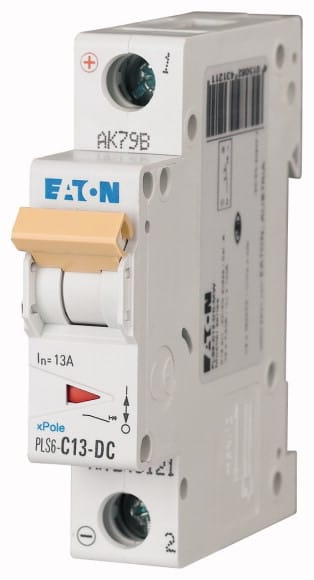 EATON - Johdonsuojakatkaisija 13A 6kA - PLS6-C13-DC 6kA DC 1-n C 13A