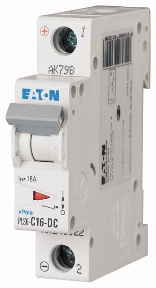 EATON - Johdonsuojakatkaisija 16A 6kA - PLS6-C16-DC 6kA DC 1-n C 16A