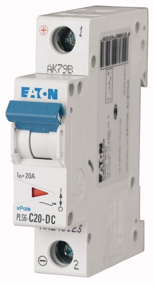 EATON - Johdonsuojakatkaisija 20A 6kA - PLS6-C20-DC 6kA DC 1-n C 20A
