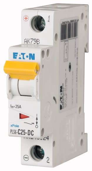 EATON - Johdonsuojakatkaisija 25A 6kA - PLS6-C25-DC 6kA DC 1-n C 25A