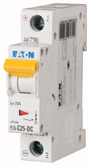 EATON - Johdonsuojakatkaisija 25A 6kA - PLS6-C25-DC 6kA DC 1-n C 25A