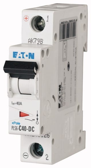 EATON - Johdonsuojakatkaisija 40A 6kA - PLS6-C40-DC 6kA DC 1-n C 40A