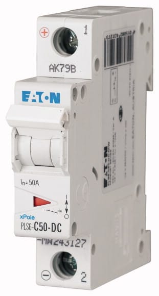 EATON - Johdonsuojakatkaisija 50A 6kA - PLS6-C50-DC 6kA DC 1-n C 50A
