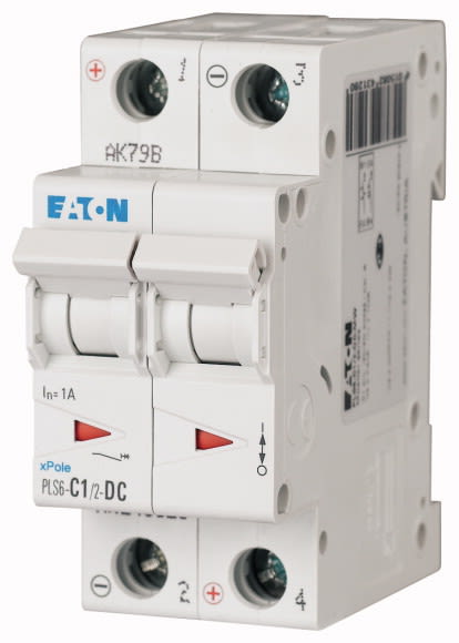 EATON - Johdonsuojakatkaisija 1A 6kA - PLS6-C1/2-DC 6kA DC 2-n C 1A