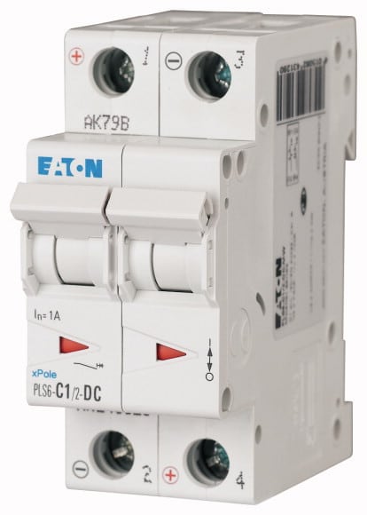 EATON - Johdonsuojakatkaisija 1A 6kA - PLS6-C1/2-DC 6kA DC 2-n C 1A