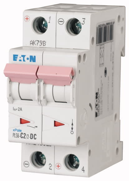 EATON - Johdonsuojakatkaisija 2A 6kA - PLS6-C2/2-DC 6kA DC 2-n C 2A