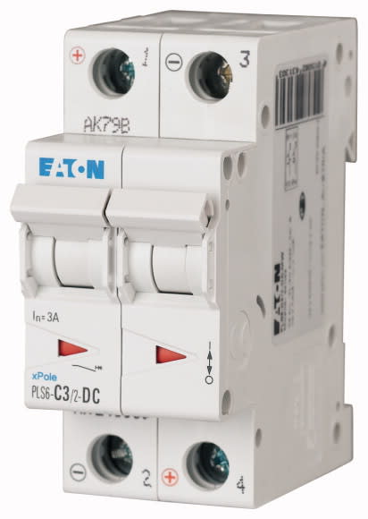EATON - Johdonsuojakatkaisija 3A 6kA - PLS6-C3/2-DC 6kA DC 2-n C 3A