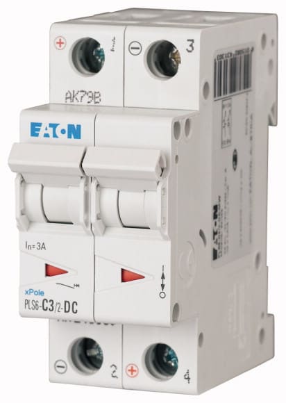 EATON - Johdonsuojakatkaisija 3A 6kA - PLS6-C3/2-DC 6kA DC 2-n C 3A