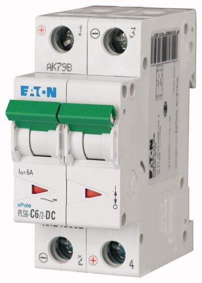 EATON - Johdonsuojakatkaisija 6A 6kA - PLS6-C6/2-DC 6kA DC 2-n C 6A