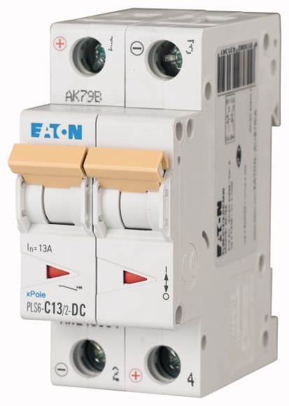 EATON - Johdonsuojakatkaisija 13A 6kA - PLS6-C13/2-DC 6kA DC 2-n C13A