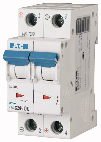 EATON - Johdonsuojakatkaisija 20A 6kA - PLS6-C20/2-DC 6kA DC 2-n C20A
