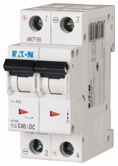 EATON - Johdonsuojakatkaisija 40A 6kA - PLS6-C40/2-DC 6kA DC 2-n C40A