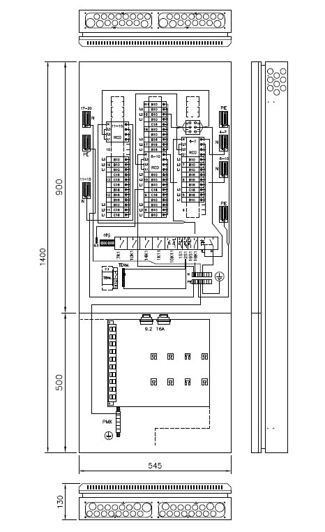 ENSTO - Ryhmäkeskus-data uppo/pinta - 3xVVS 19x10A 19x16A 50A