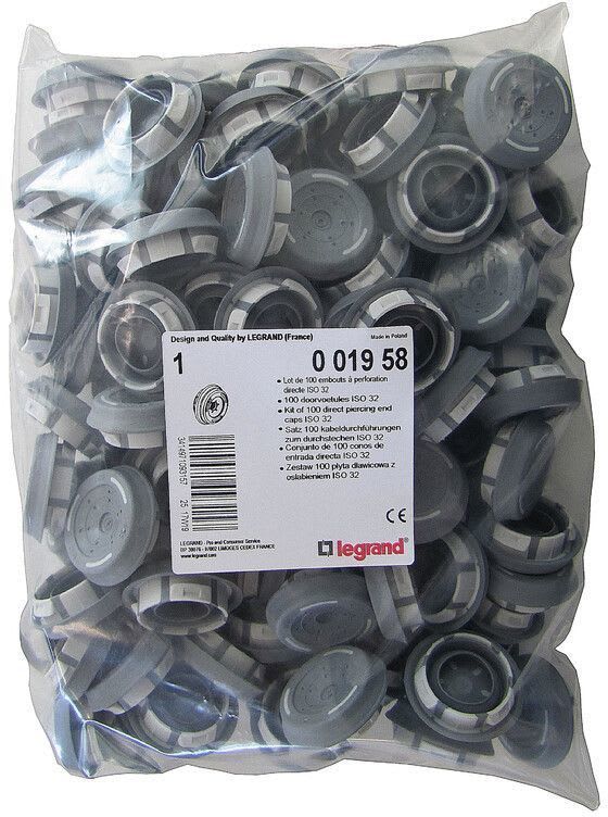 LEGRAND - Keskuksen lisätarvike - Läpivientipakkaus 100x ISO30