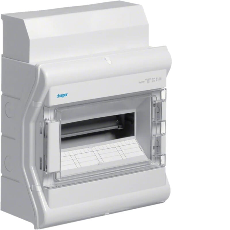 HAGER - Kotelo Vector IP54 multil. - VE112DN 1X12MOD PS/PC