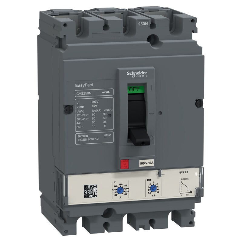 SCHNEIDER ELECTRIC - Kompaktikatkaisija - CVS100N 50kA/400V 3P 2.2 40A