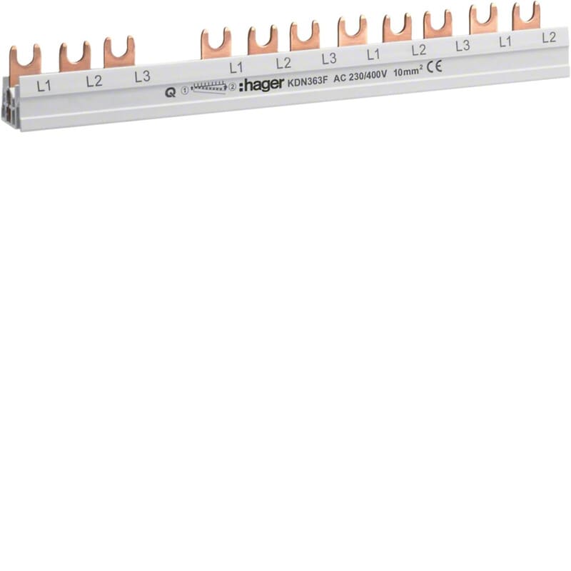 HAGER - Virtakisko - KDN363F 3-nap 63A vvsk+8 jsk 1