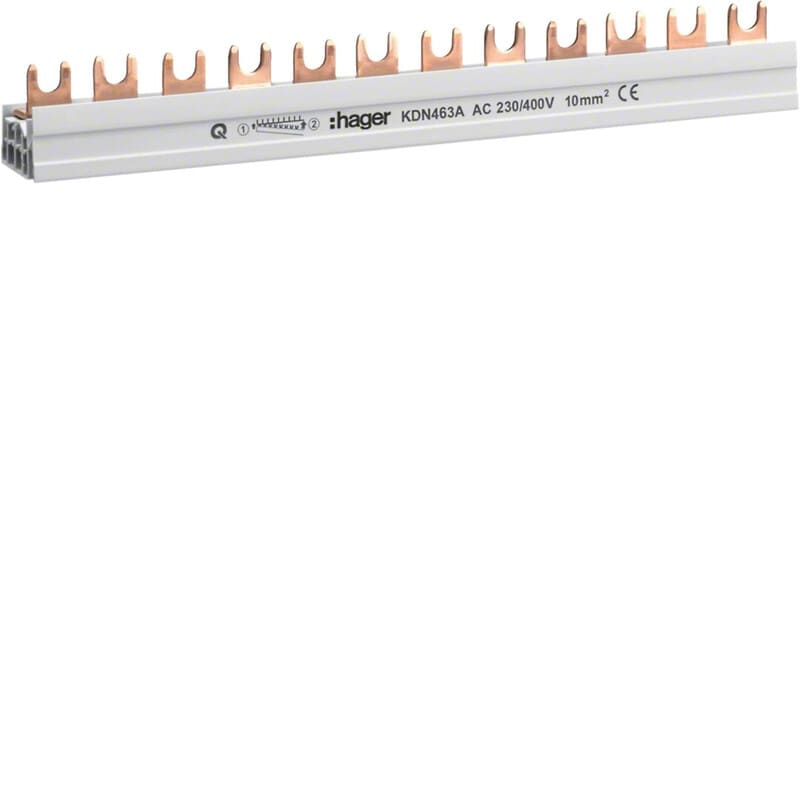 HAGER - Virtakisko - KDN463A 4-NAP 63A 12MOD